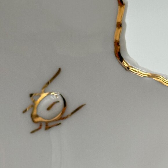 Gold Gilt ANDREA Lotus Flower Trinket, Candy, Nut Dish. Butterfly, Scarab Beetle - Picture 3 of 11